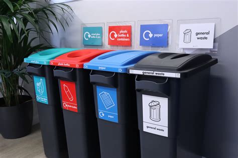 Bins and recycling .
